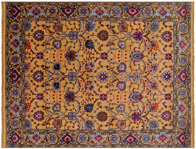 Persian Tabriz Hand-Knotted Wool & Silk Rug