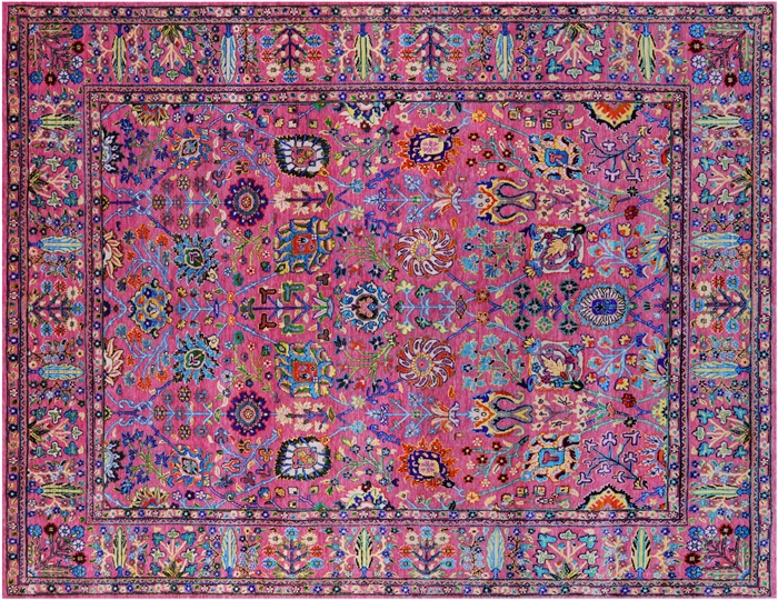 Handmade Persian Tabriz Wool & Silk Rug