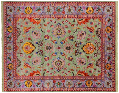 Handmade Wool & Silk Persian Tabriz Rug