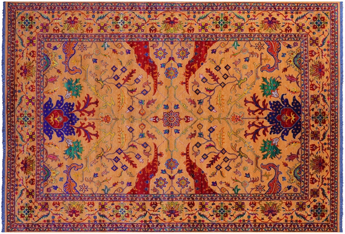 Persian Heriz Serapi Handmade Wool & Silk Rug