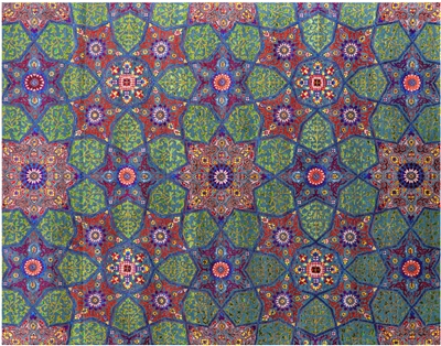 Persian Tabriz Hand Knotted Wool & Silk Rug