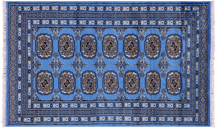 Silky Bokhara Hand-Knotted Rug