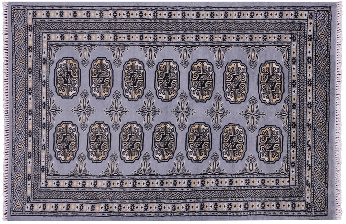 Silky Bokhara Hand Knotted Wool Rug