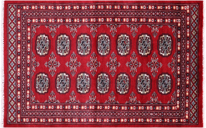 Hand Knotted Silky Bokhara Wool Rug