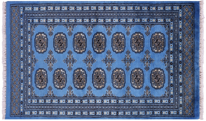 Hand Knotted Silky Bokhara Wool Rug