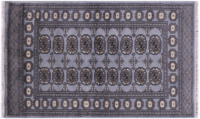 Hand-Knotted Silky Bokhara Wool Rug