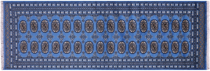 Silky Bokhara Handmade Wool Runner Rug