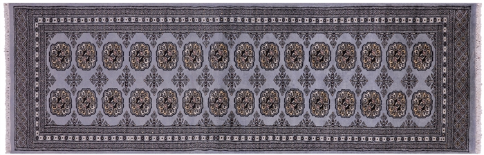 Silky Bokhara Hand-Knotted Wool Runner Rug