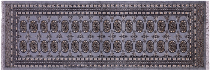 Runner Silky Bokhara Hand-Knotted Wool Rug