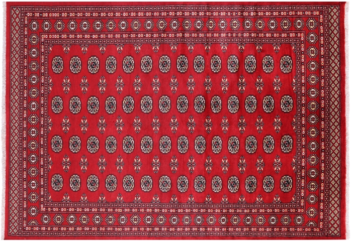 Hand-Knotted Silky Bokhara Wool Rug