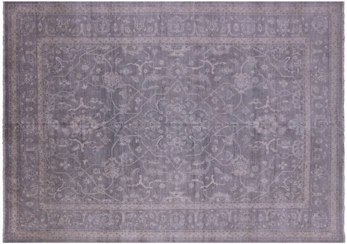 Turkish Oushak Washed Out Hand Knotted Rug