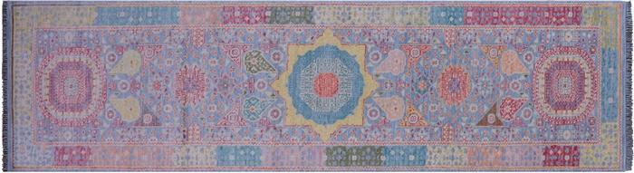 Blue Runner Mamluk Handmade Wool Rug