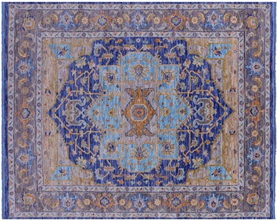 Blue Persian Heriz Serapi Handmade Rug