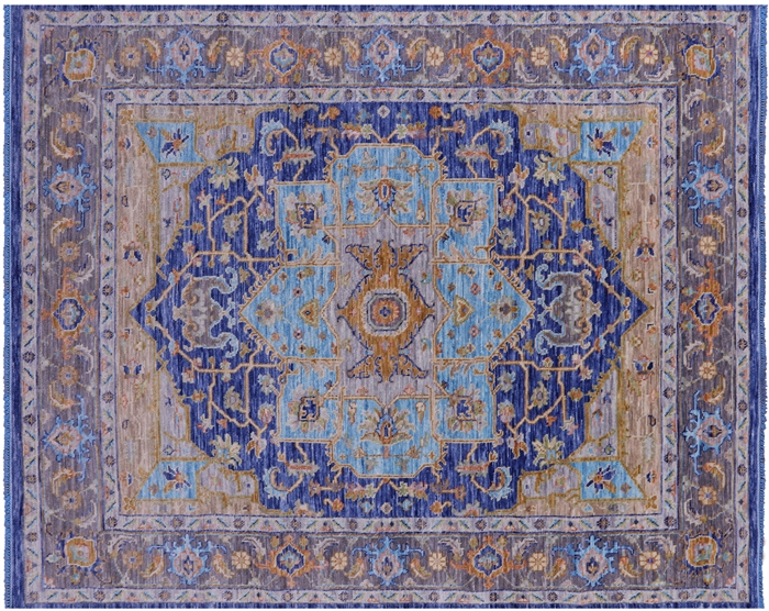 Blue Persian Heriz Serapi Handmade Rug