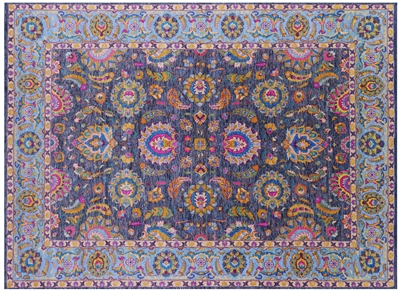 Grey 9' 0" X 12' 2" Persian Tabriz Handmade Wool Rug - Q22498