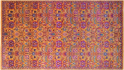 Gold Persian Tabriz Handmade Wool & Silk Rug