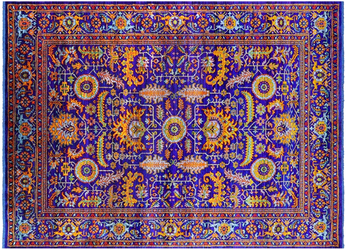Purple Persian Tabriz Handmade 100% Silk Rug