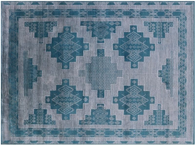 Blue Southwest Navajo Handmade Wool Rug