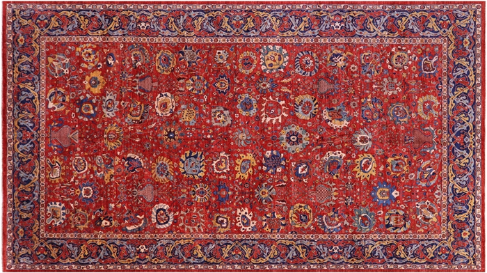 Hand-Knotted Persian Fine Serapi Wool Rug