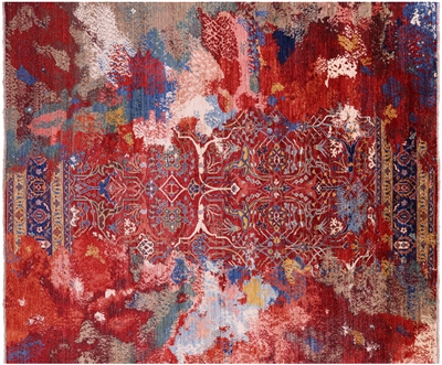 Handmade Transitional Persian Heriz Serapi Rug