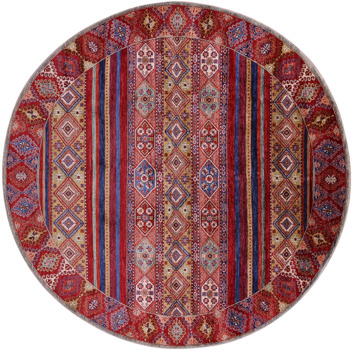 Round Khorjin Super Kazak Handmade Wool Rug