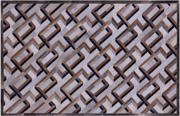 Hand Stitched Patchwork Cowhide Area Rug