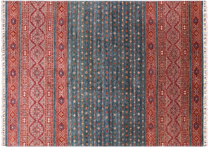 Super Kazak Khorjin Handmade Wool Rug