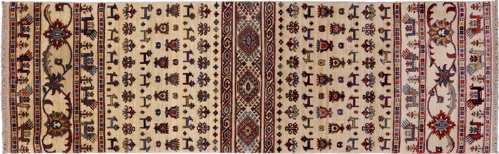 Runner Hand Knotted Tribal Persian Gabbeh Wool Rug