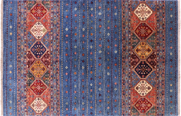 Hand Knotted Super Kazak Khorjin Rug