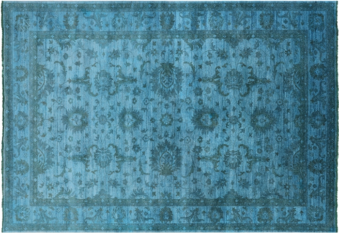 Full Pile Overdyed Hand Knotted Wool Area Rug