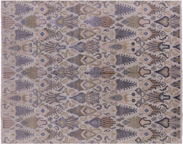 Modern Hand Knotted Wool & Silk Area Rug