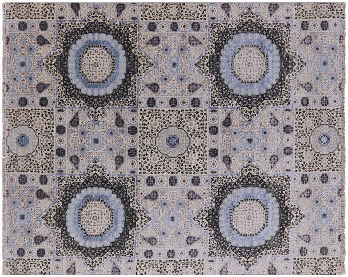 Mamluk Hand Knotted Wool & Silk Area Rug