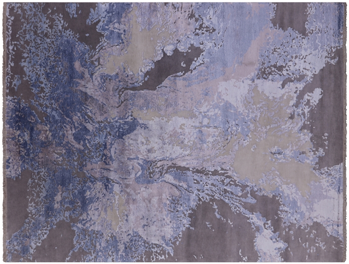 Abstract Wool & Silk Hand Knotted Rug