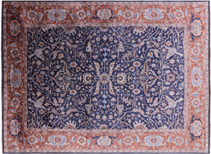 Persian Serapi Hand-Knotted Silk Area Rug