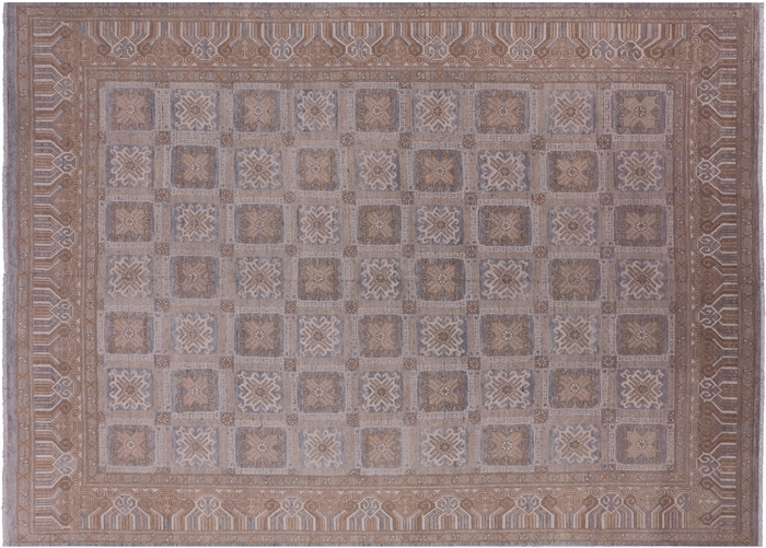 Turkish Oushak Hand-Knotted Wool Area Rug