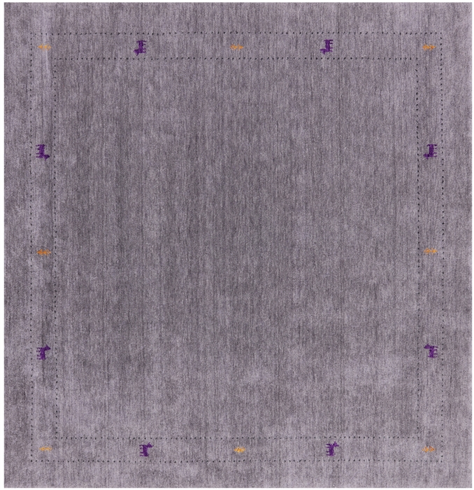 Square Hand Knotted Persian Gabbeh Wool Rug