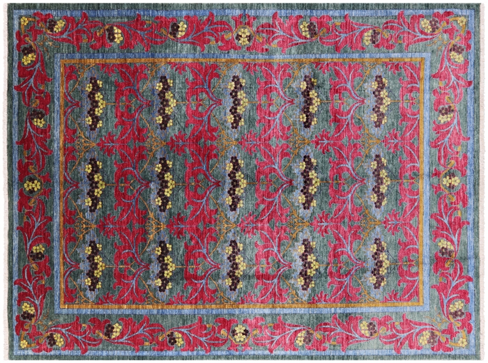 Hand-Knotted William Morris Wool Area Rug