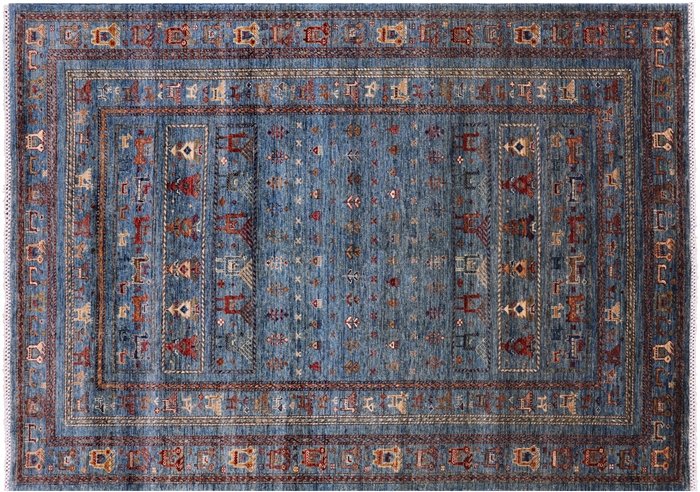 Tribal Persian Gabbeh Hand-Knotted Wool Rug