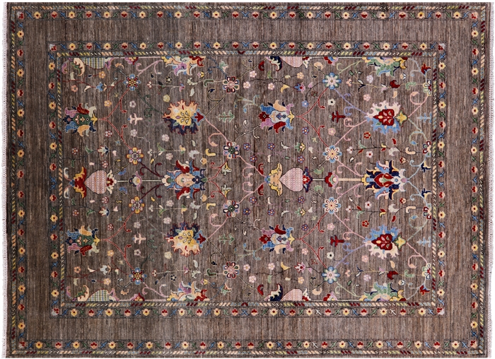 Persian Tabriz Hand-Knotted Wool Rug