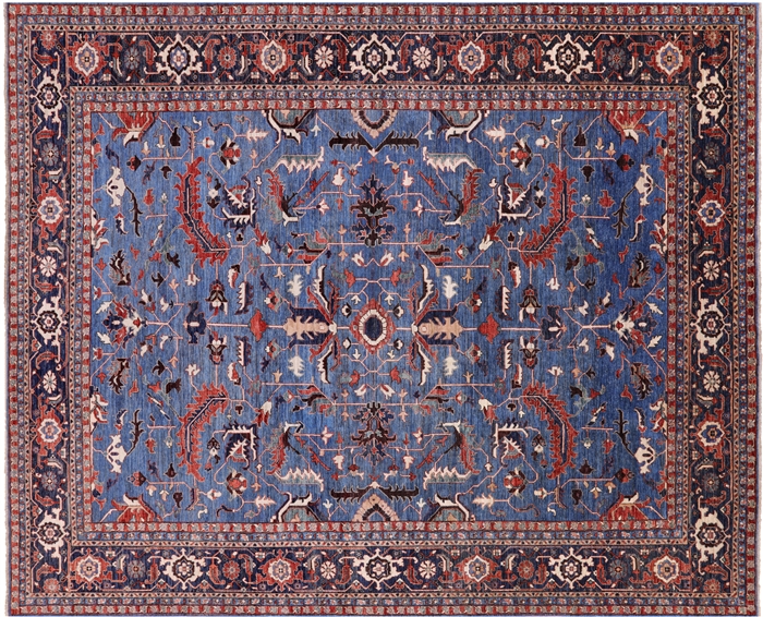 Persian Fine Serapi Hand-Knotted Wool Rug