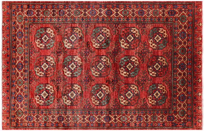 Bokhara Hand-Knotted Wool Rug