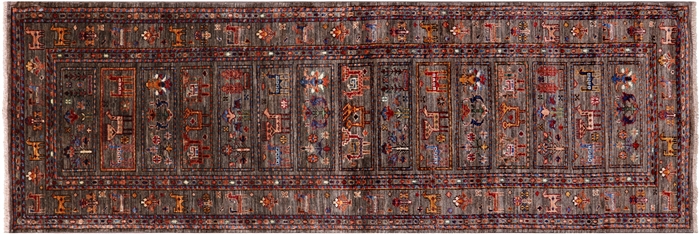 Tribal Persian Gabbeh Hand Knotted Runner Rug