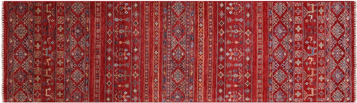 Tribal Persian Gabbeh Hand Knotted Runner Rug