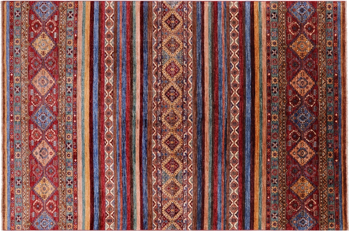 Hand Knotted Khorjin Super Kazak Wool Rug