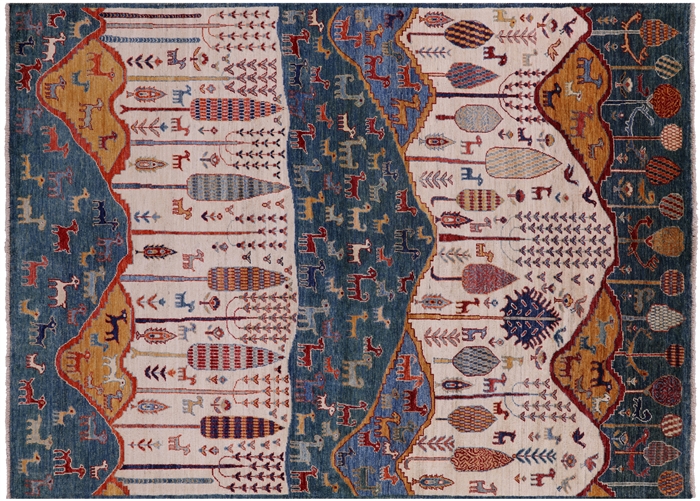 Persian Gabbeh Tribal Hand-Knotted Rug