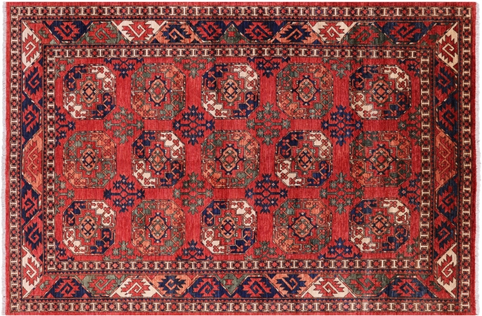 Bokhara Hand-Knotted Wool Rug