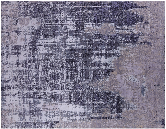Abstract Hand-Knotted Wool & Silk Rug