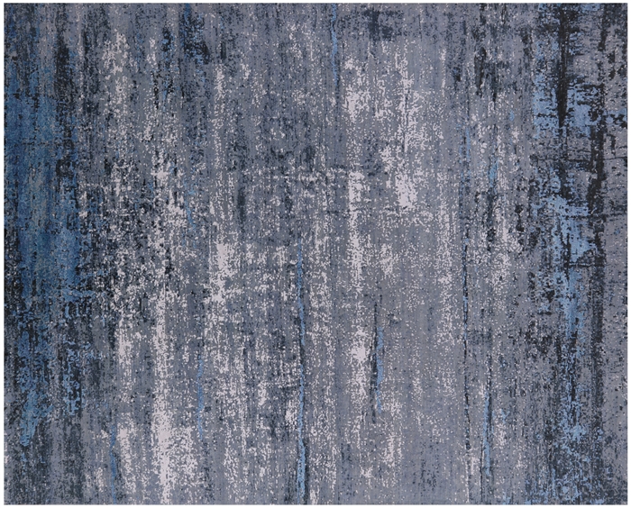 Wool & Silk Abstract Hand Knotted Rug