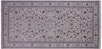 Hand-Knotted Persian Nain Wool & Silk Rug