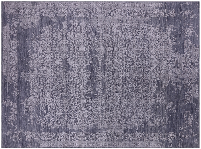 Persian Hand-Knotted Wool & Silk Rug